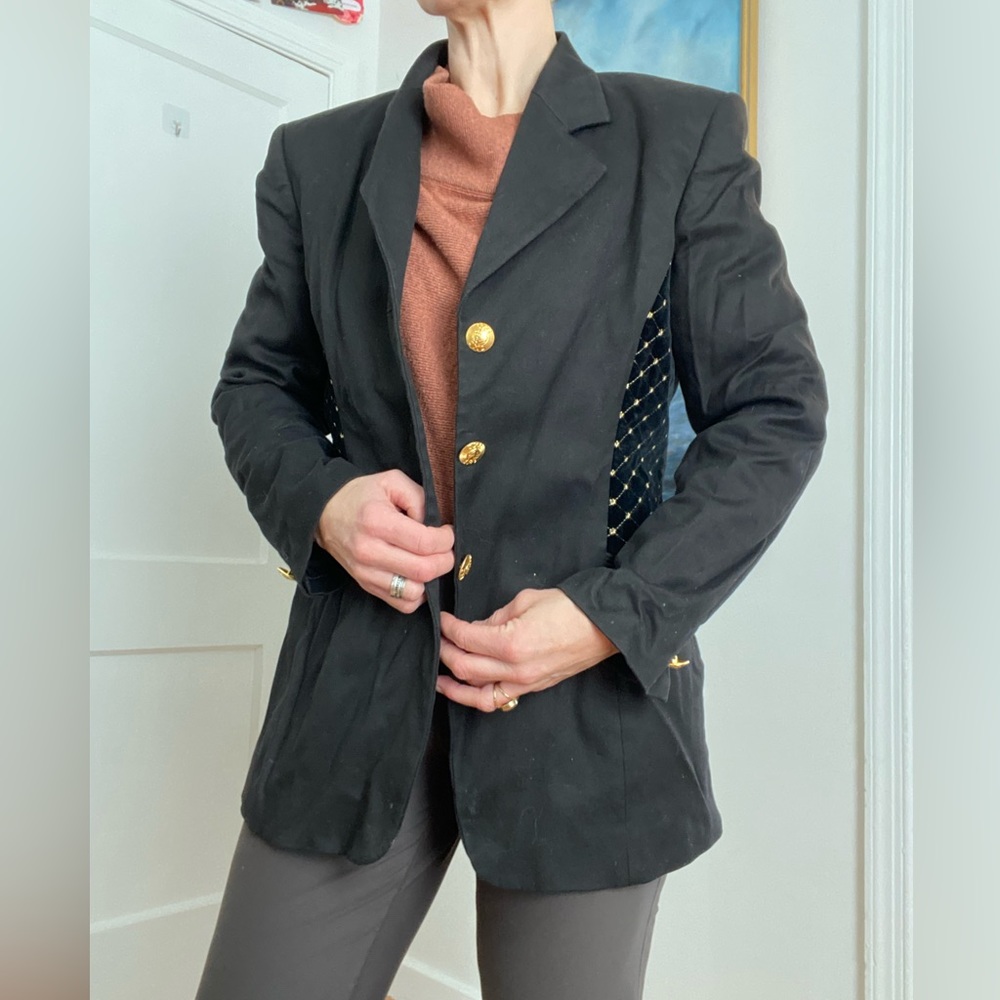 Italian Vintage Jacket w/ Velvet & Gold toned details